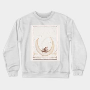 Tarot Card Art- Moon Phase- Fawn on Moon- Witchy Art Crewneck Sweatshirt